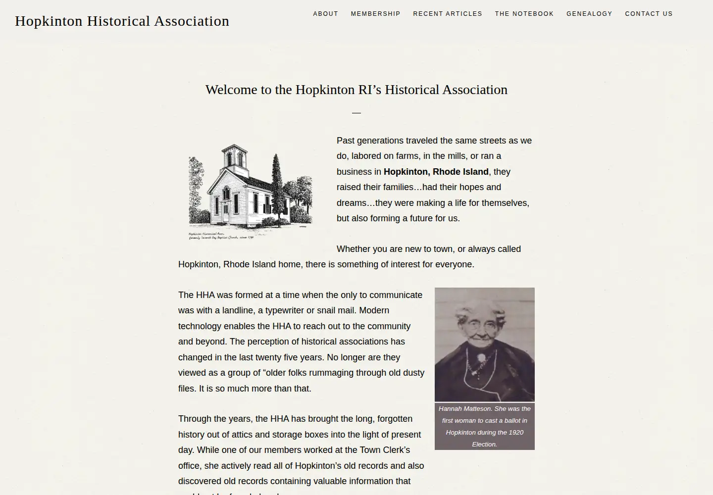 Screenshot of hopkintonhistorical.org