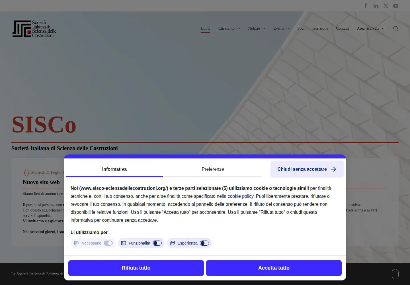 Screenshot of sisco-scienzadellecostruzioni.org
