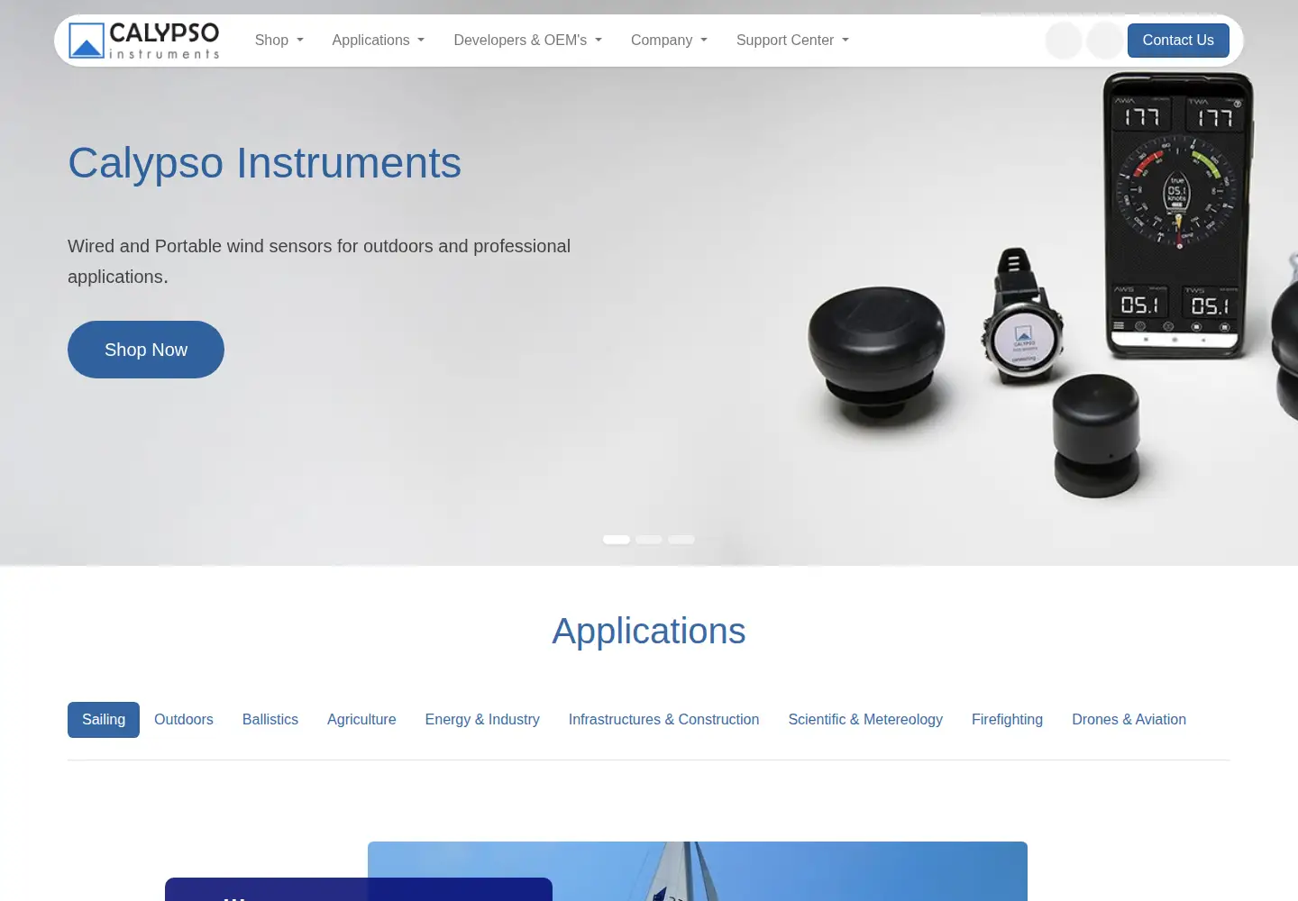 Screenshot of calypsoinstruments.com