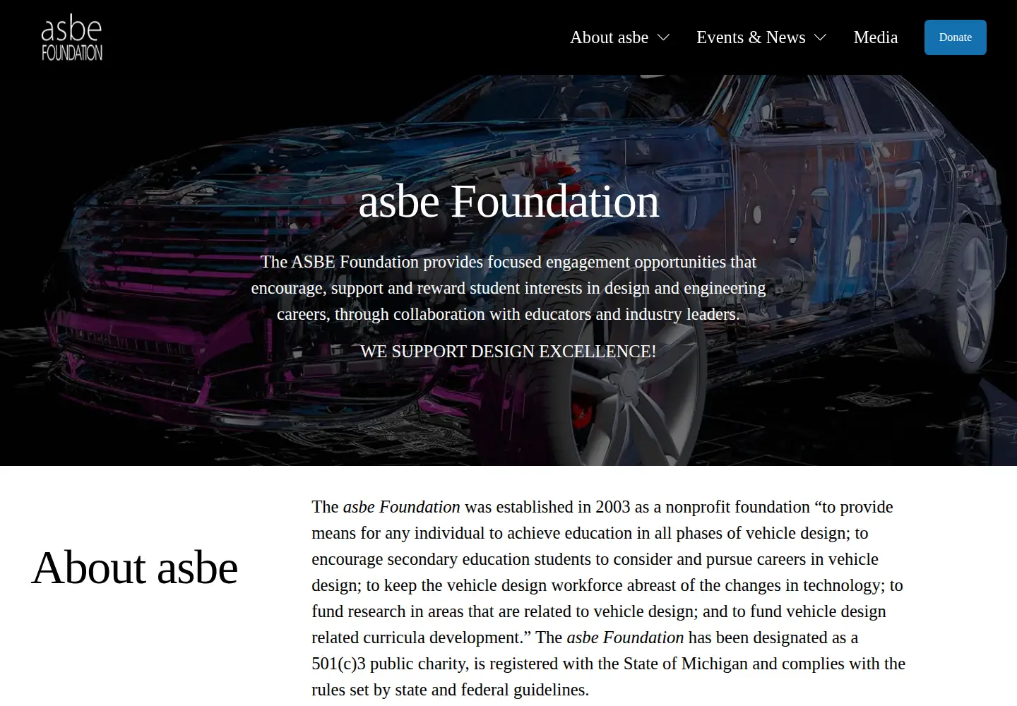 Screenshot of asbefoundation.org
