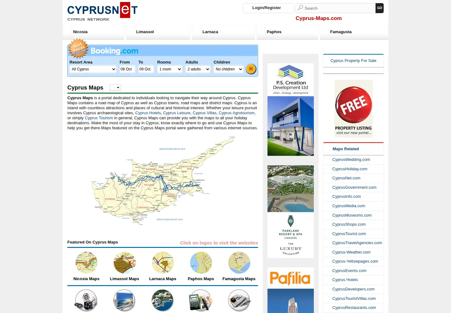 Screenshot of cyprus-maps.com