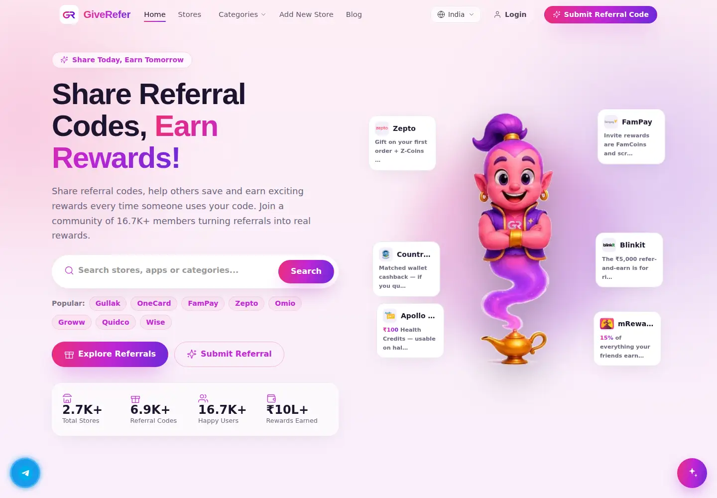 Screenshot of giverefer.com