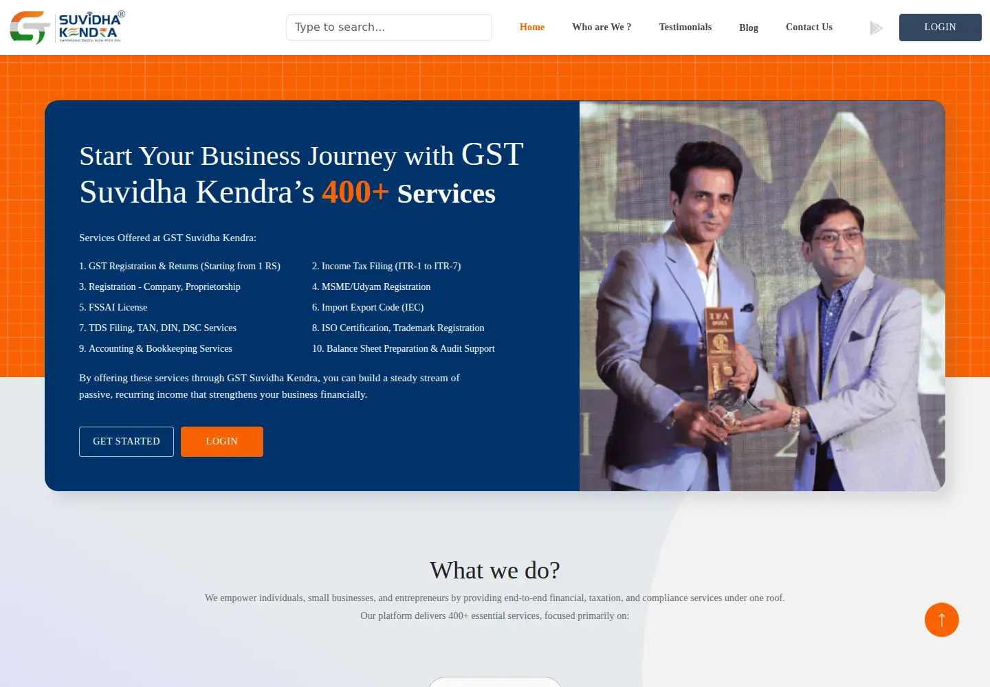 Screenshot of gstnregistration.com