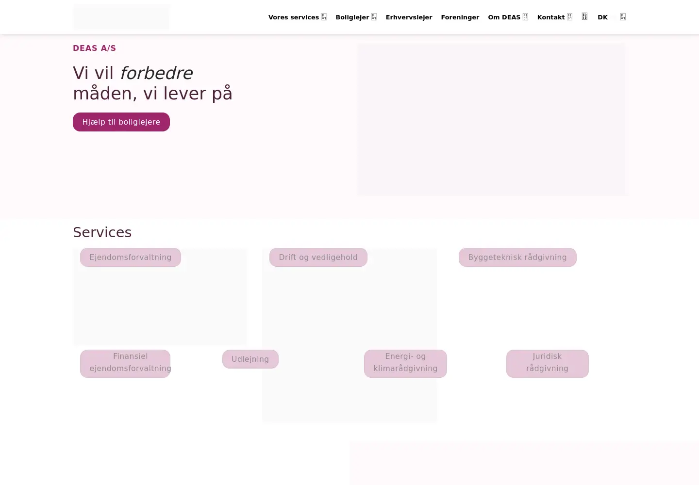 Captured homepage of deas.dk in the current scan