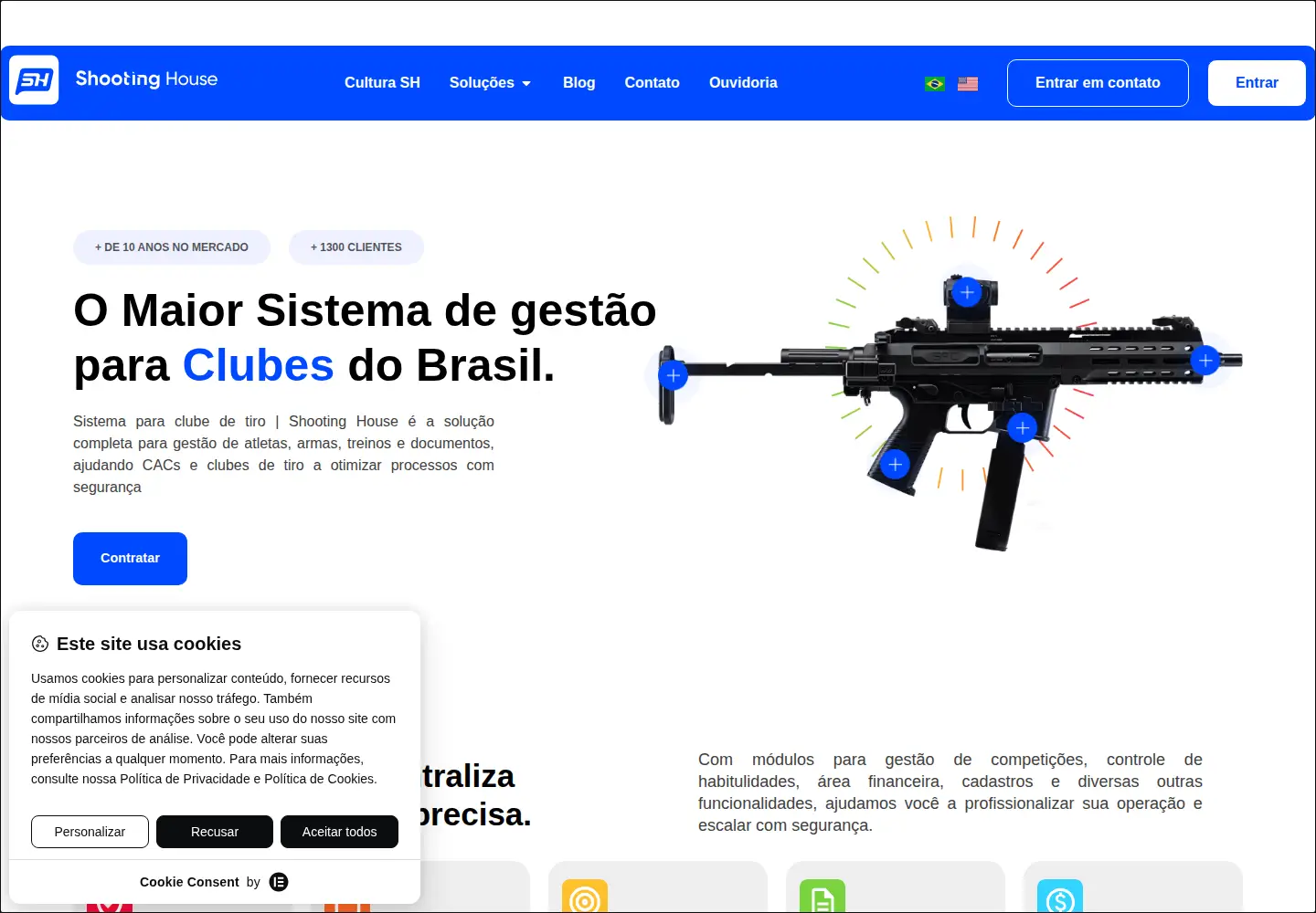 Screenshot of sistemaclubedetiro.com.br
