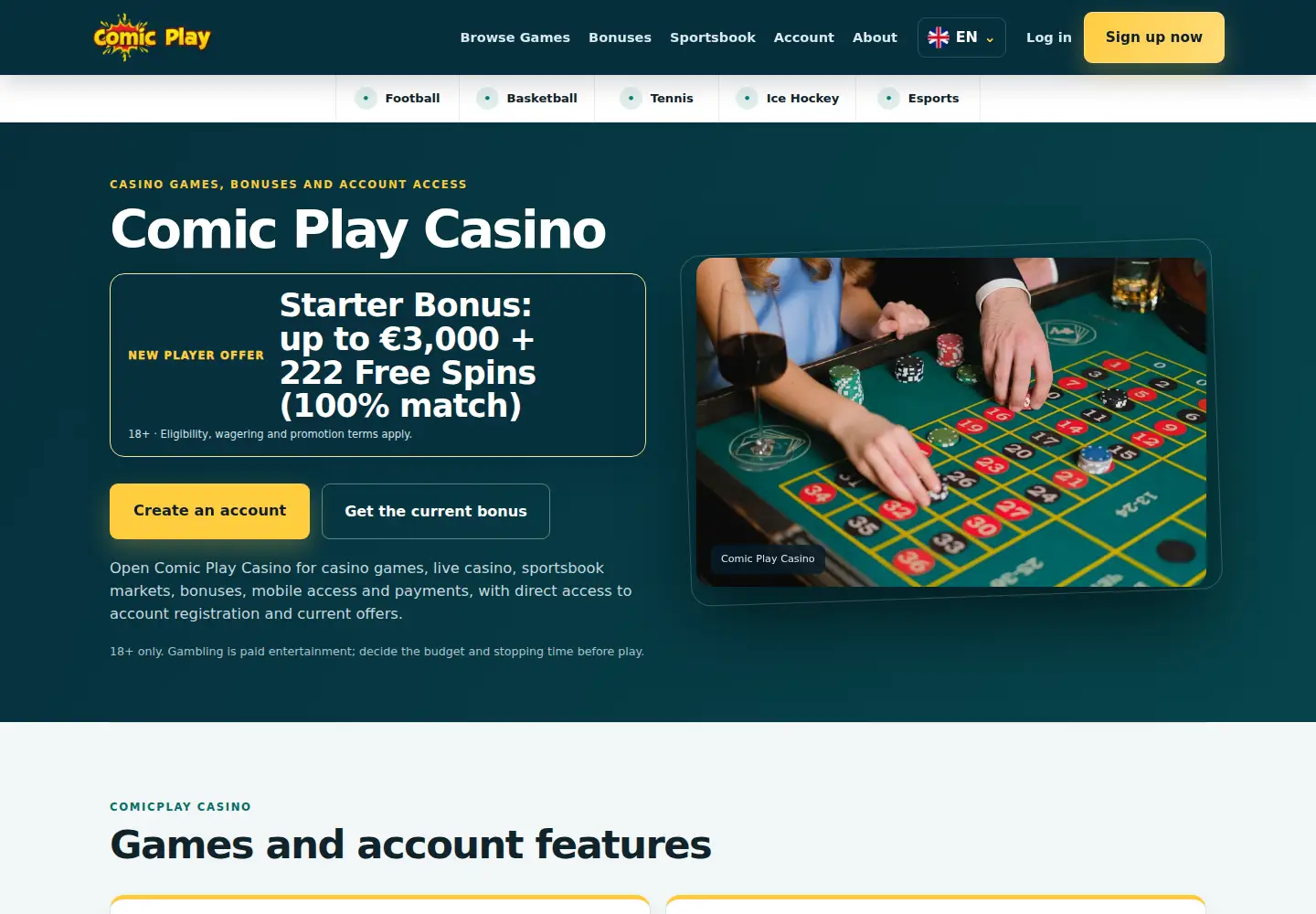 Screenshot of comicplay.eu