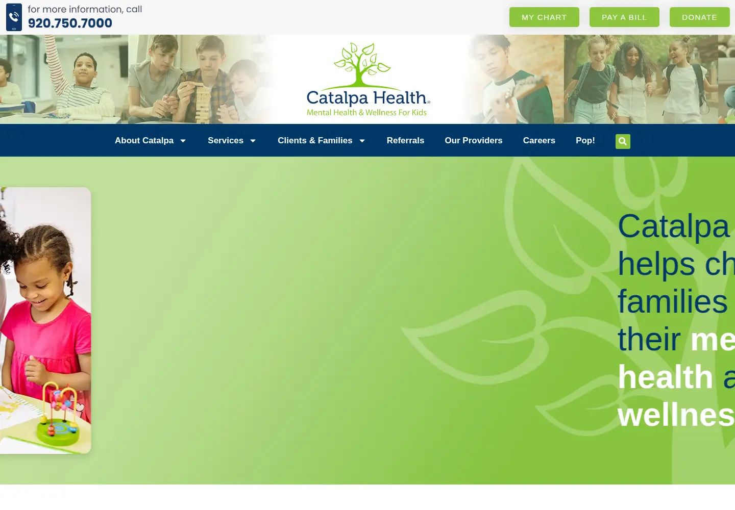 Captured homepage of catalpahealth.org in the current scan