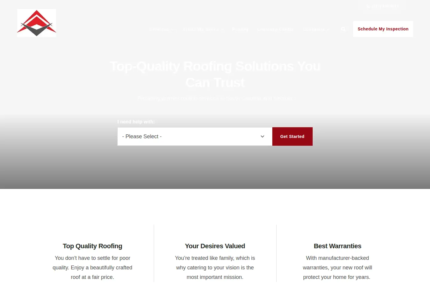 Captured homepage of roof-crafters.com in the current scan