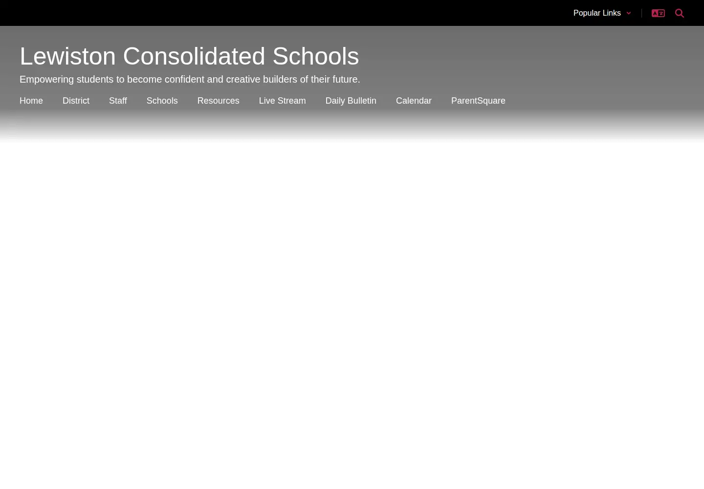 Captured homepage of lewistonconsolidated.org in the current scan
