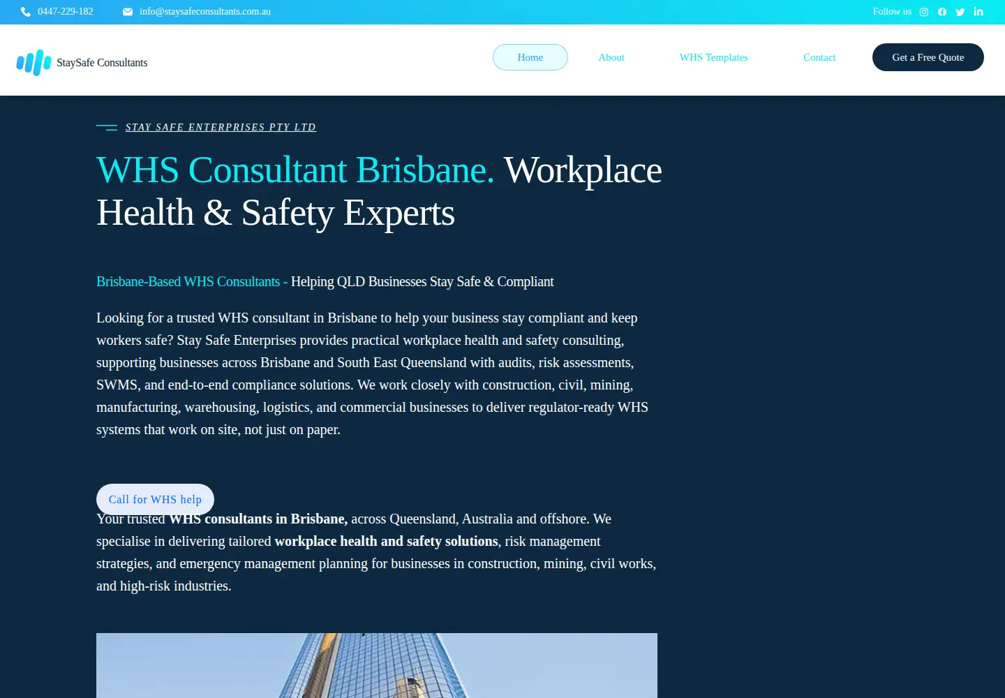 Captured homepage of staysafeconsultants.com.au in the current scan