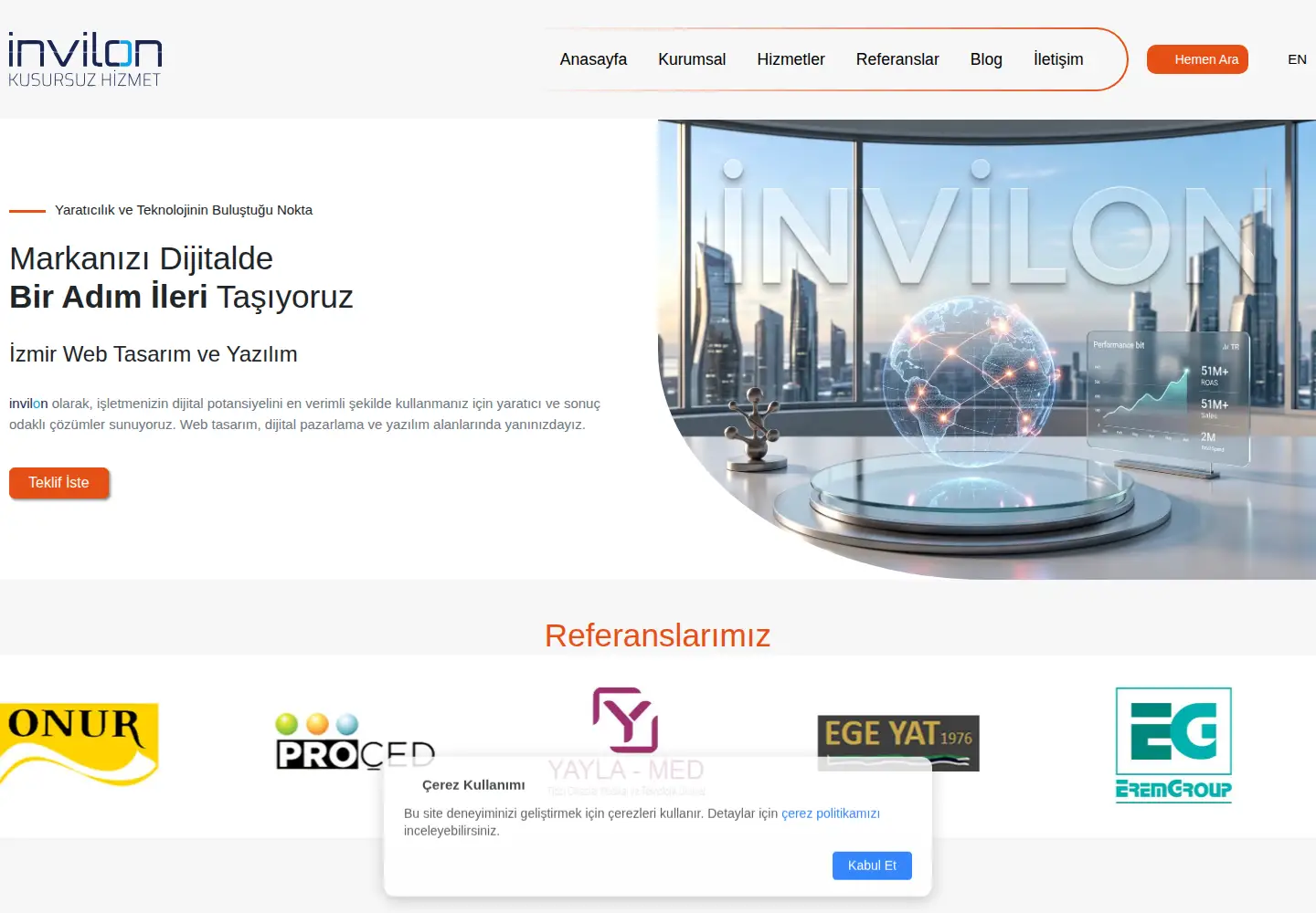 Captured homepage of invilon.com in the current scan
