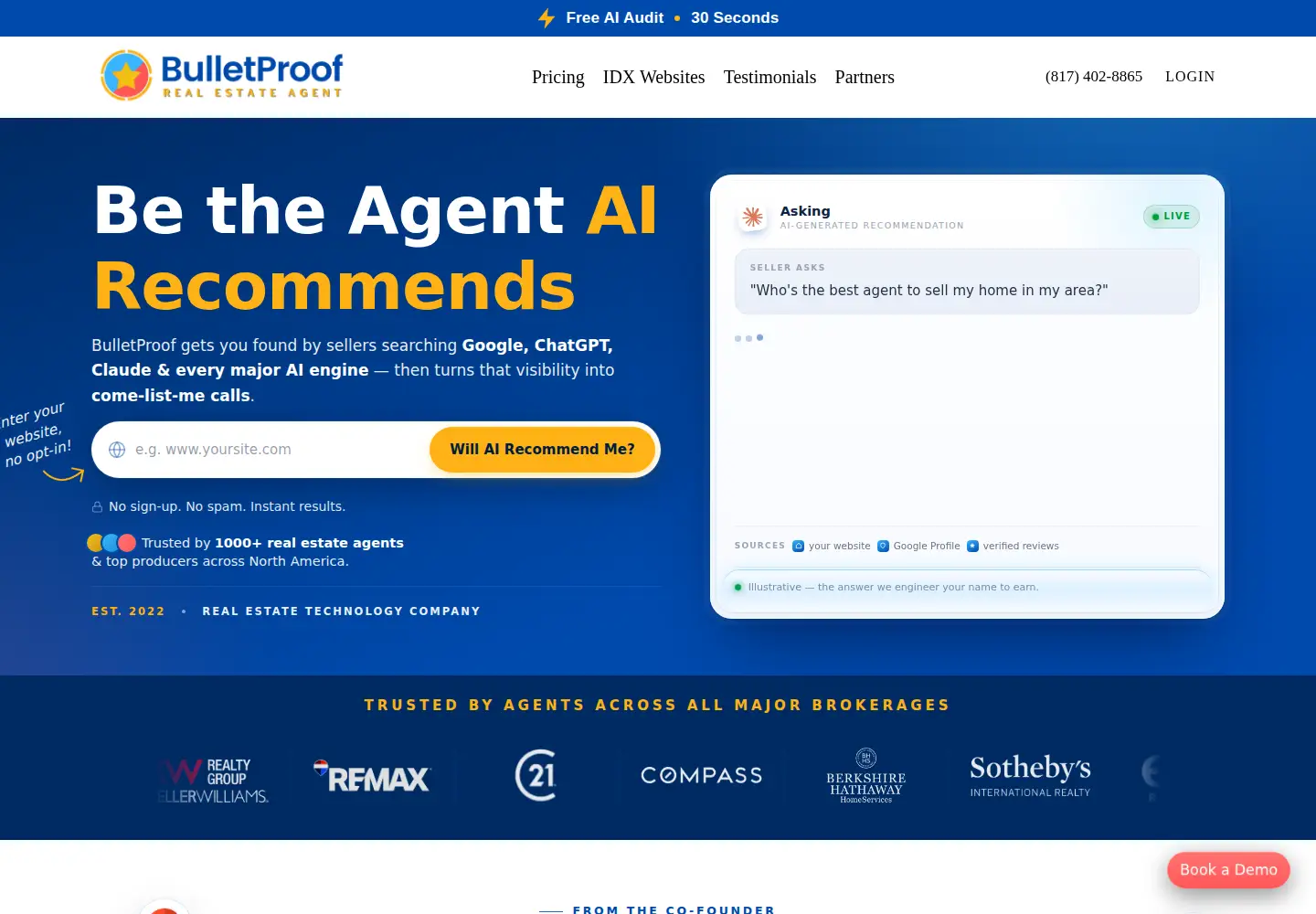 Screenshot of joinbulletproof.com