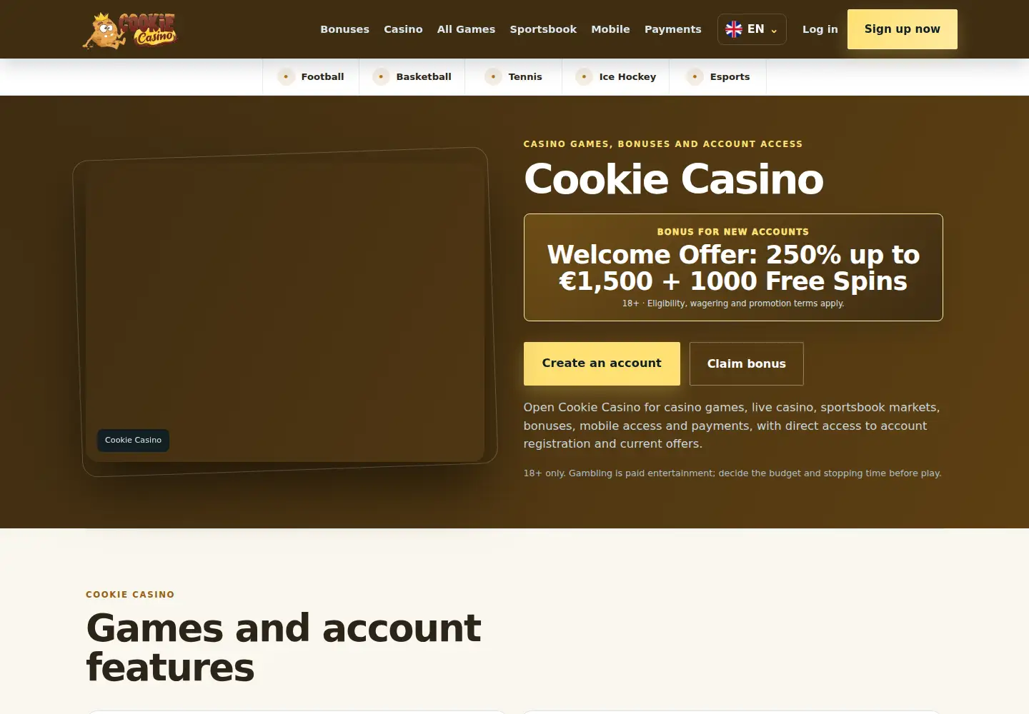 Screenshot of cookie-casino.eu
