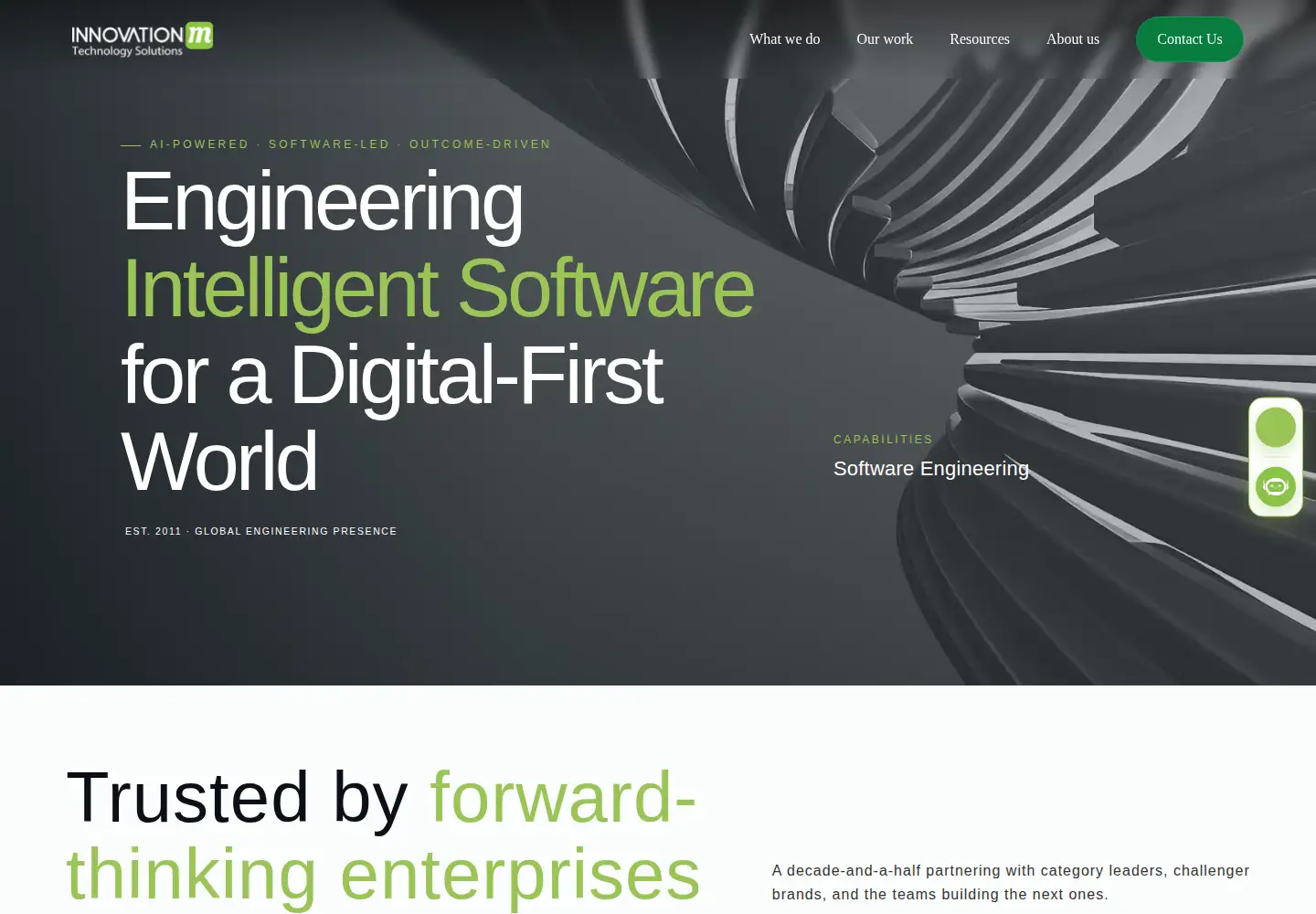 Captured homepage of innovationm.com in the current scan