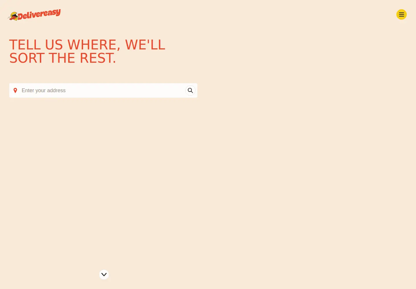 Captured homepage of delivereasy.co.nz in the current scan