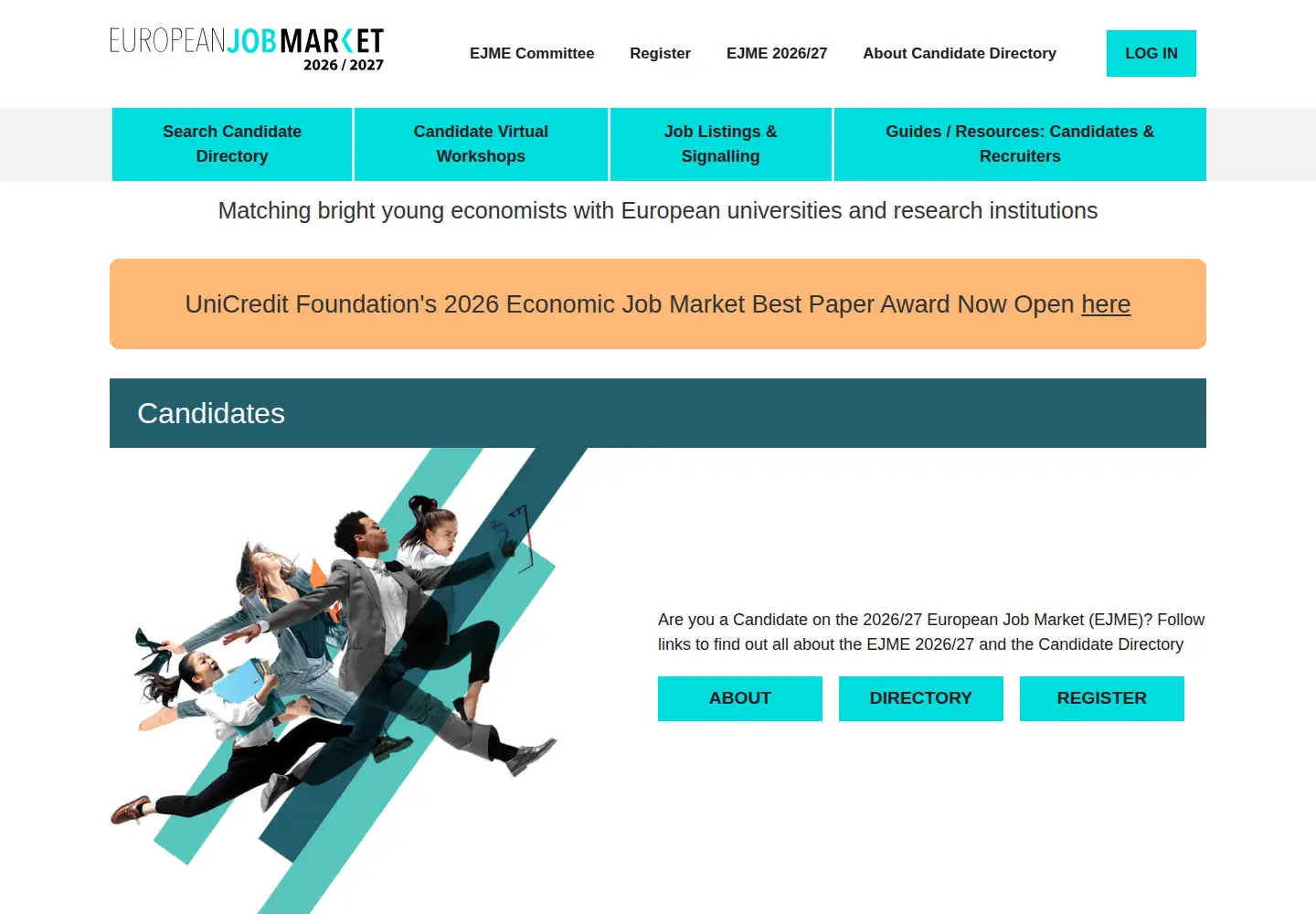 Screenshot of europeanjobmarketofeconomists.org