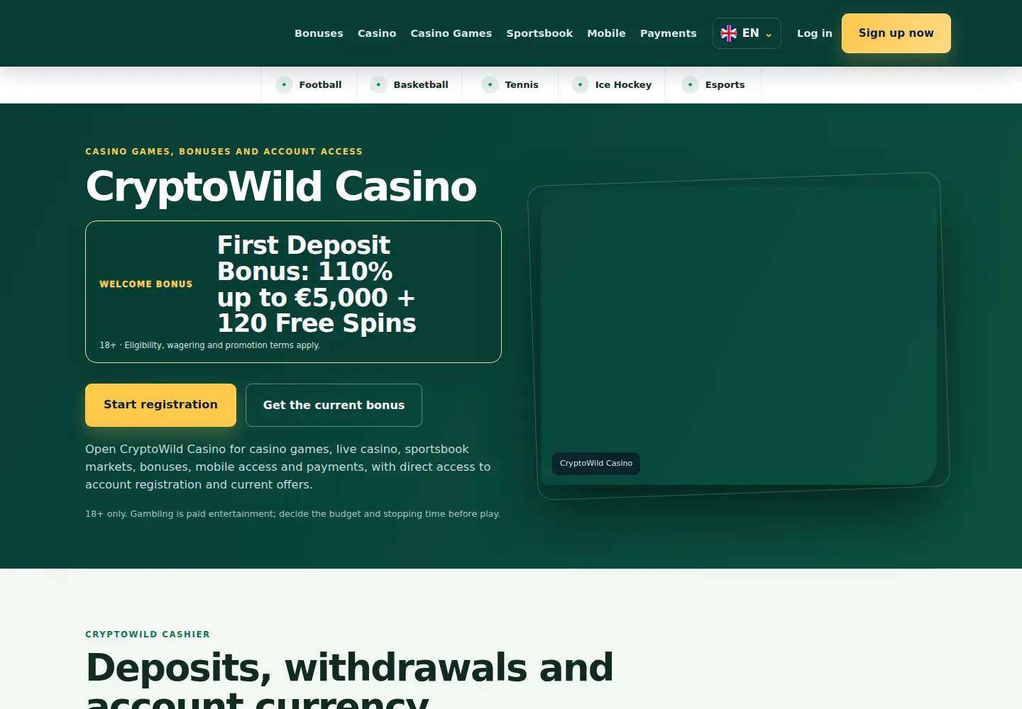 Screenshot of cryptowild.eu