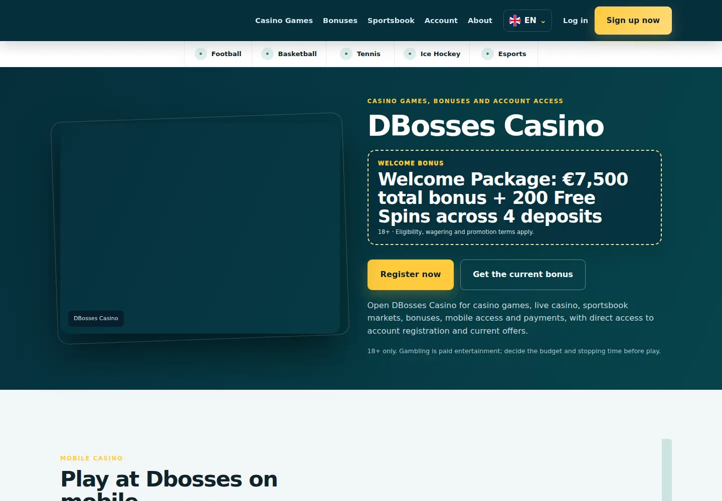 Screenshot of dbosses.eu