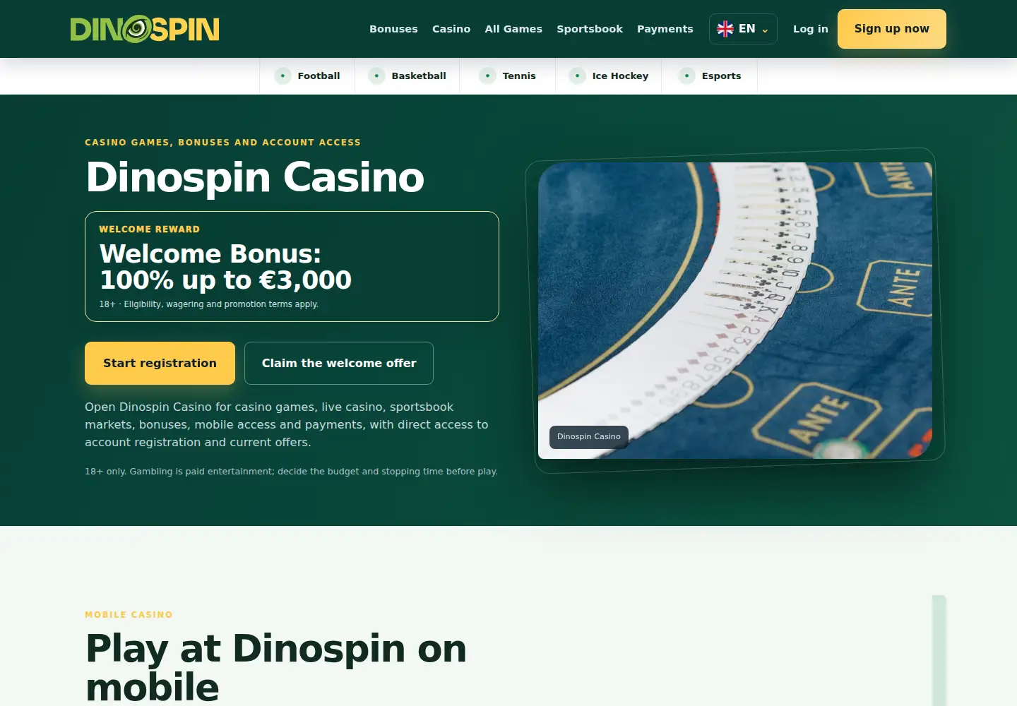 Screenshot of dinospin.eu
