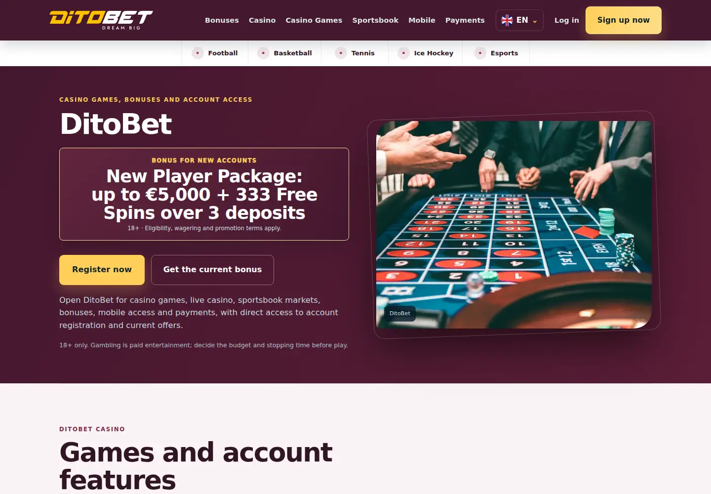 Screenshot of ditobet.eu