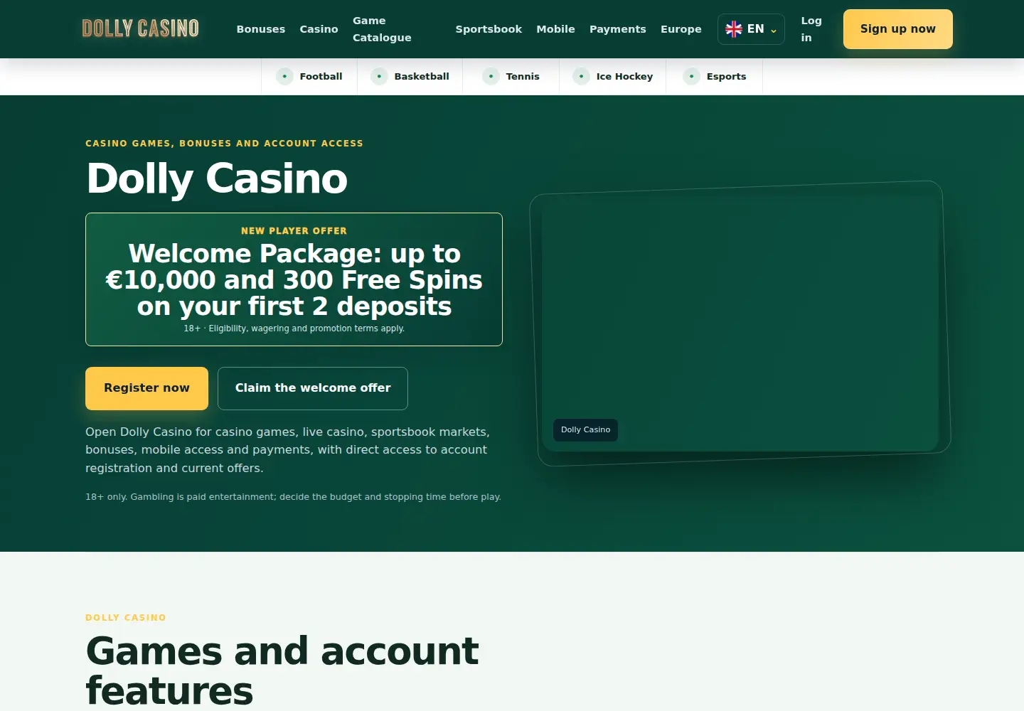 Screenshot of dolly-casino.eu