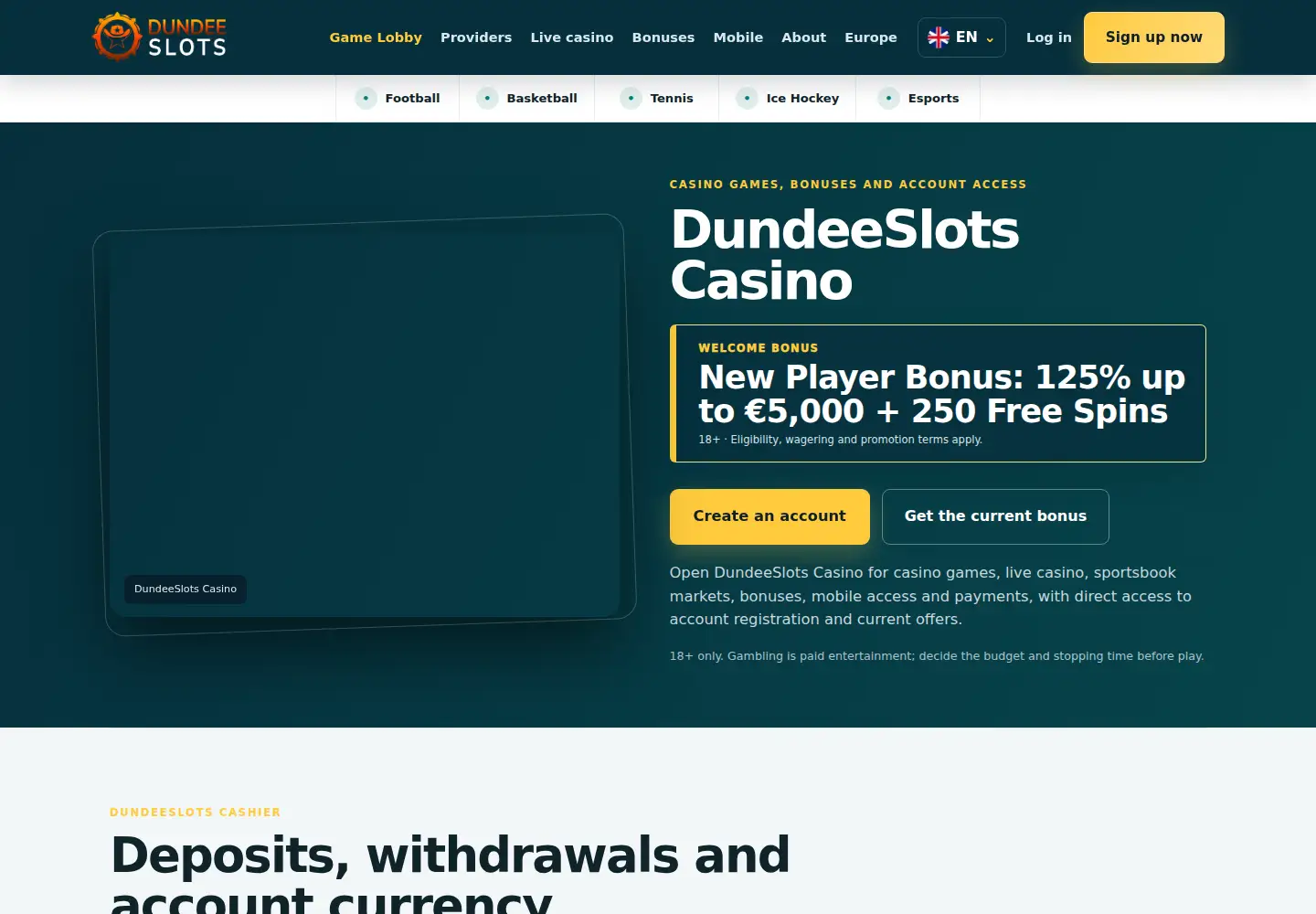 Screenshot of dundeeslots.eu