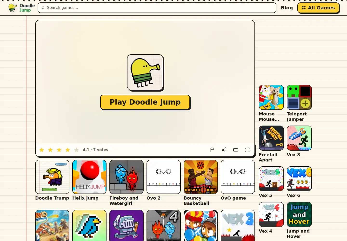 Captured homepage of doodlejump.io in the current scan