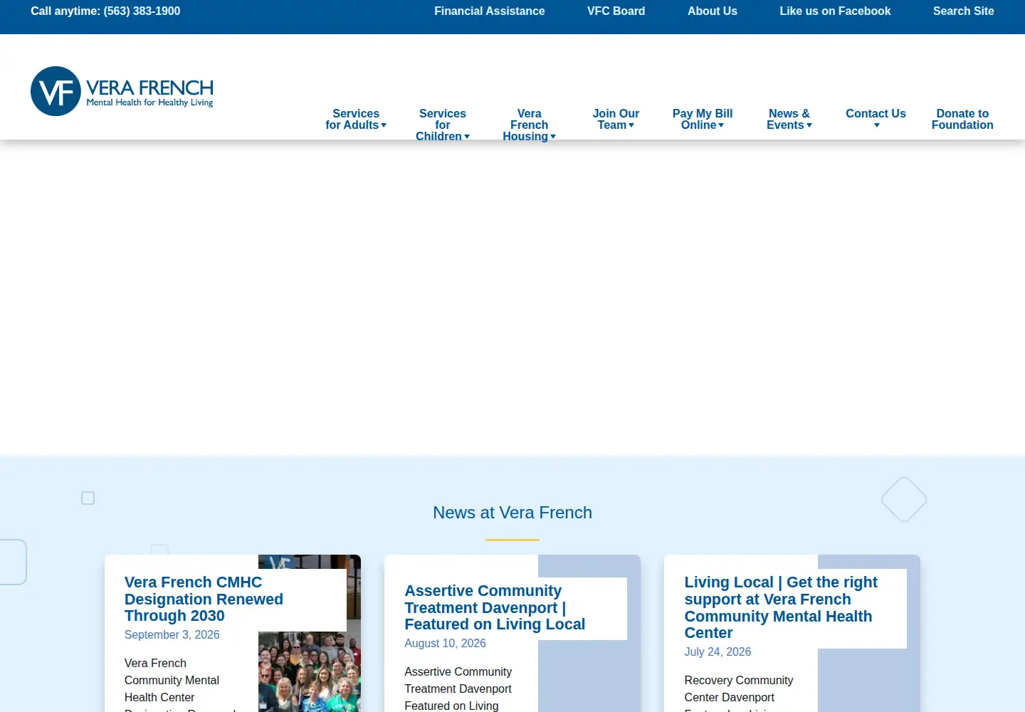 Captured homepage of verafrenchmhc.org in the current scan
