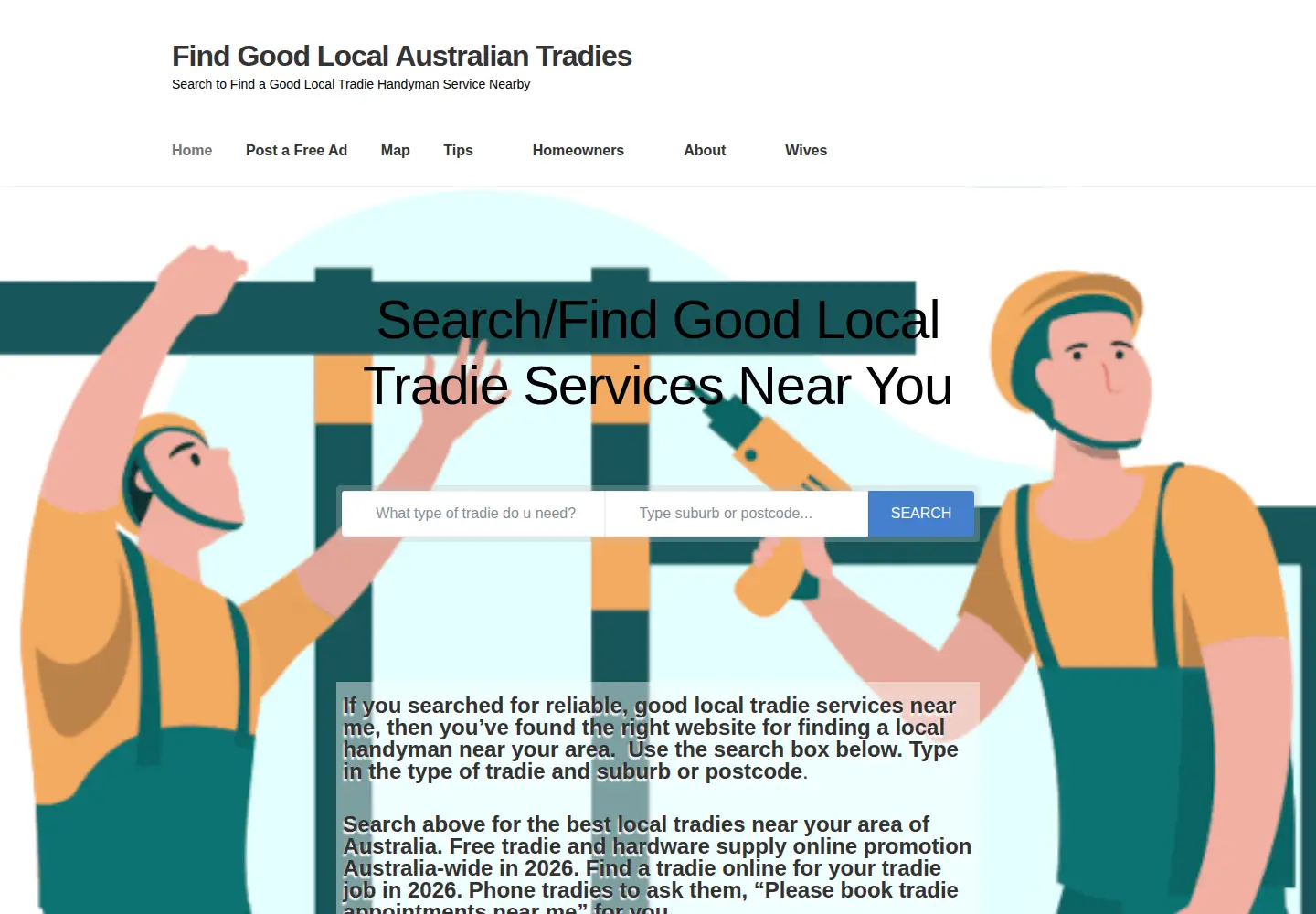 Screenshot of tradie4u.services