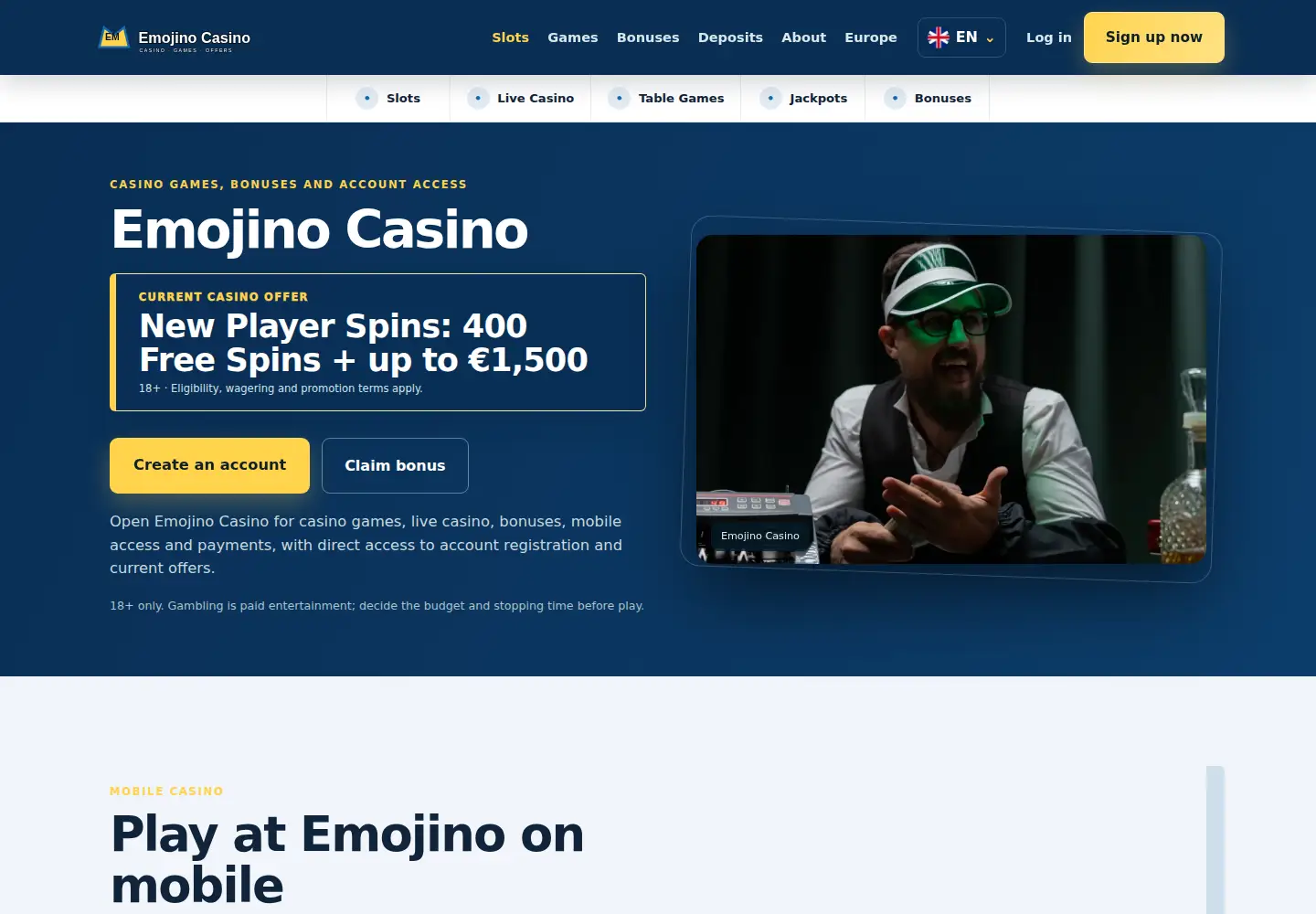 Screenshot of emojino.eu