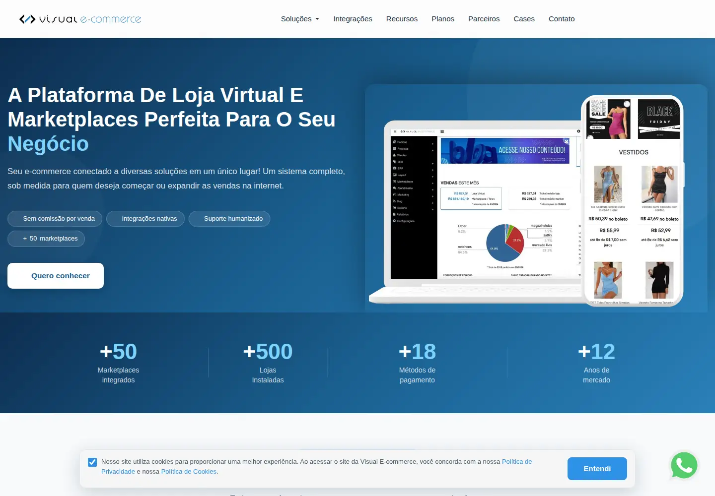 Captured homepage of visualecommerce.com.br in the current scan