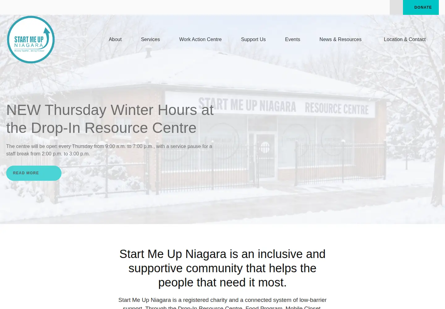 Screenshot of startmeupniagara.ca