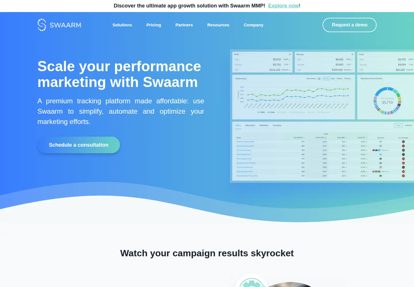 Captured homepage of swaarm.com in the current scan