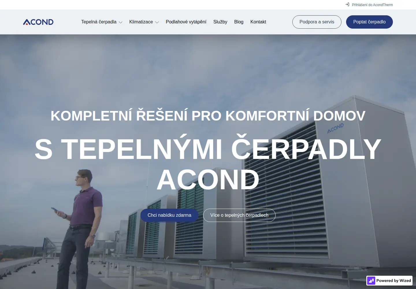 Captured homepage of acond.cz in the current scan