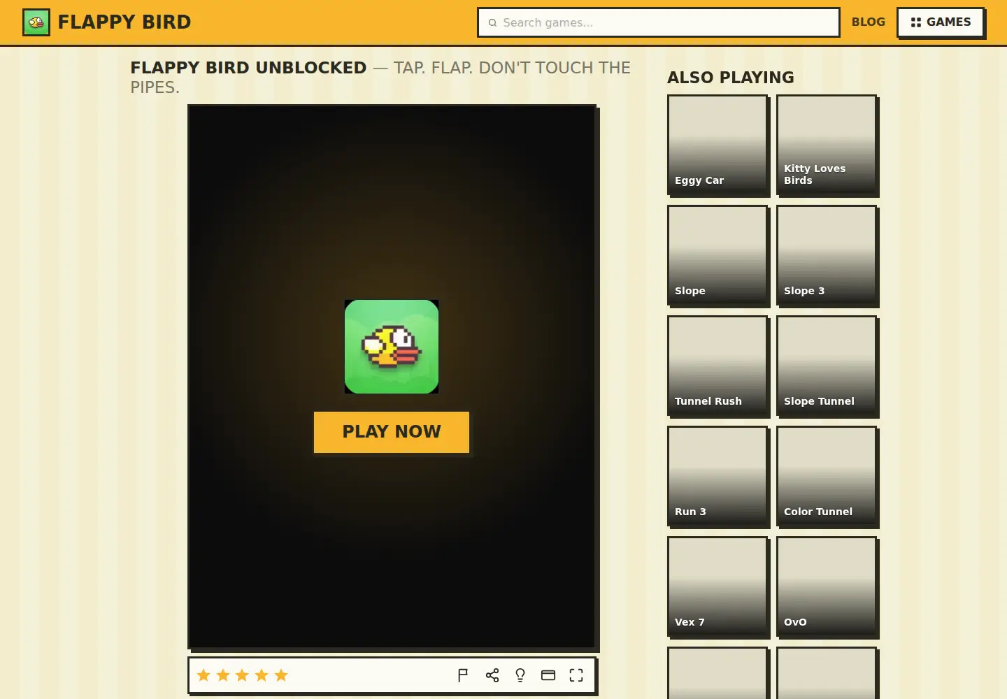 Screenshot of flappybird.ee