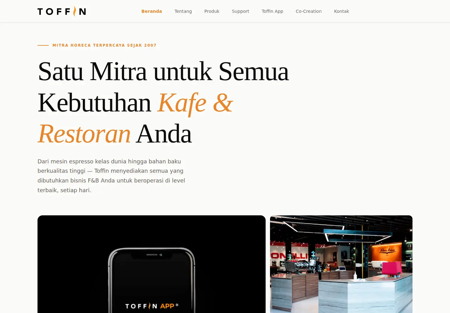 Screenshot of toffin.id