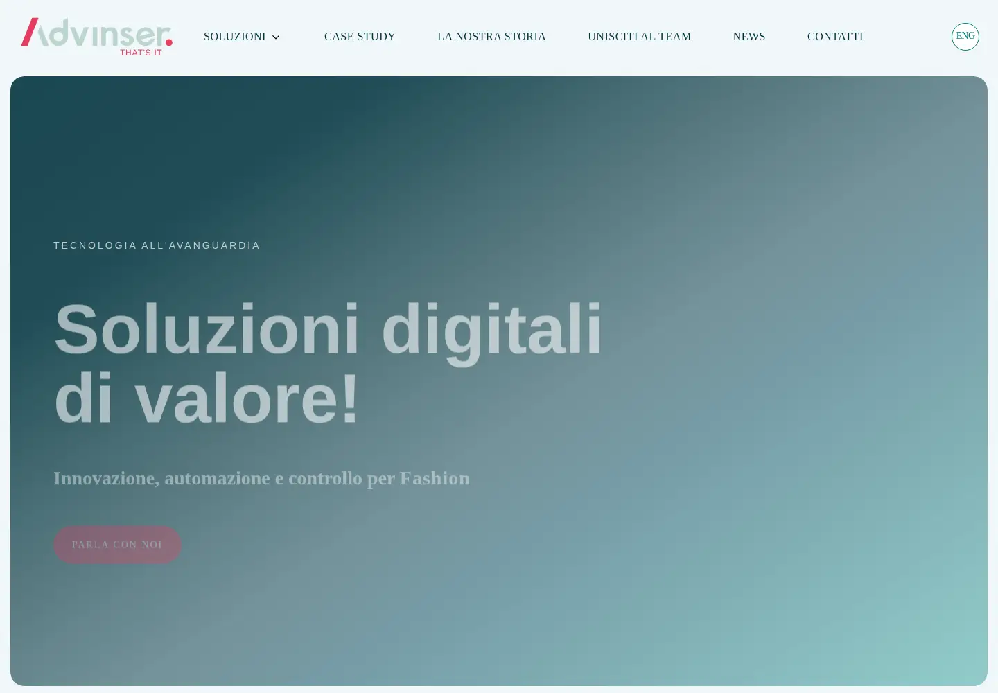 Captured homepage of advinser.it in the current scan