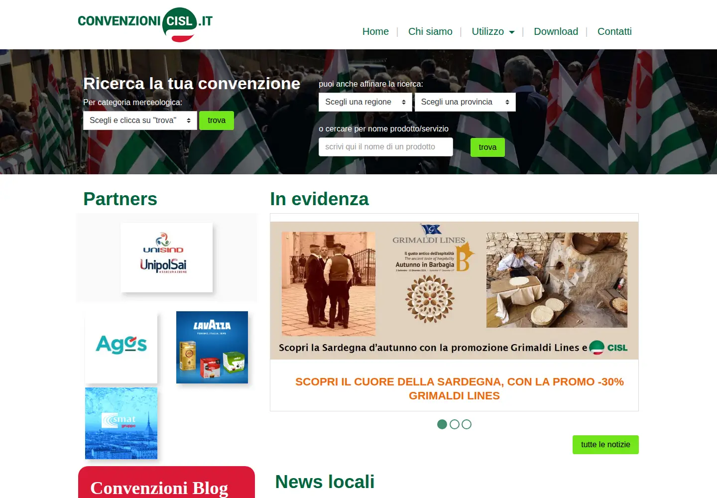 Screenshot of convenzionicisl.it