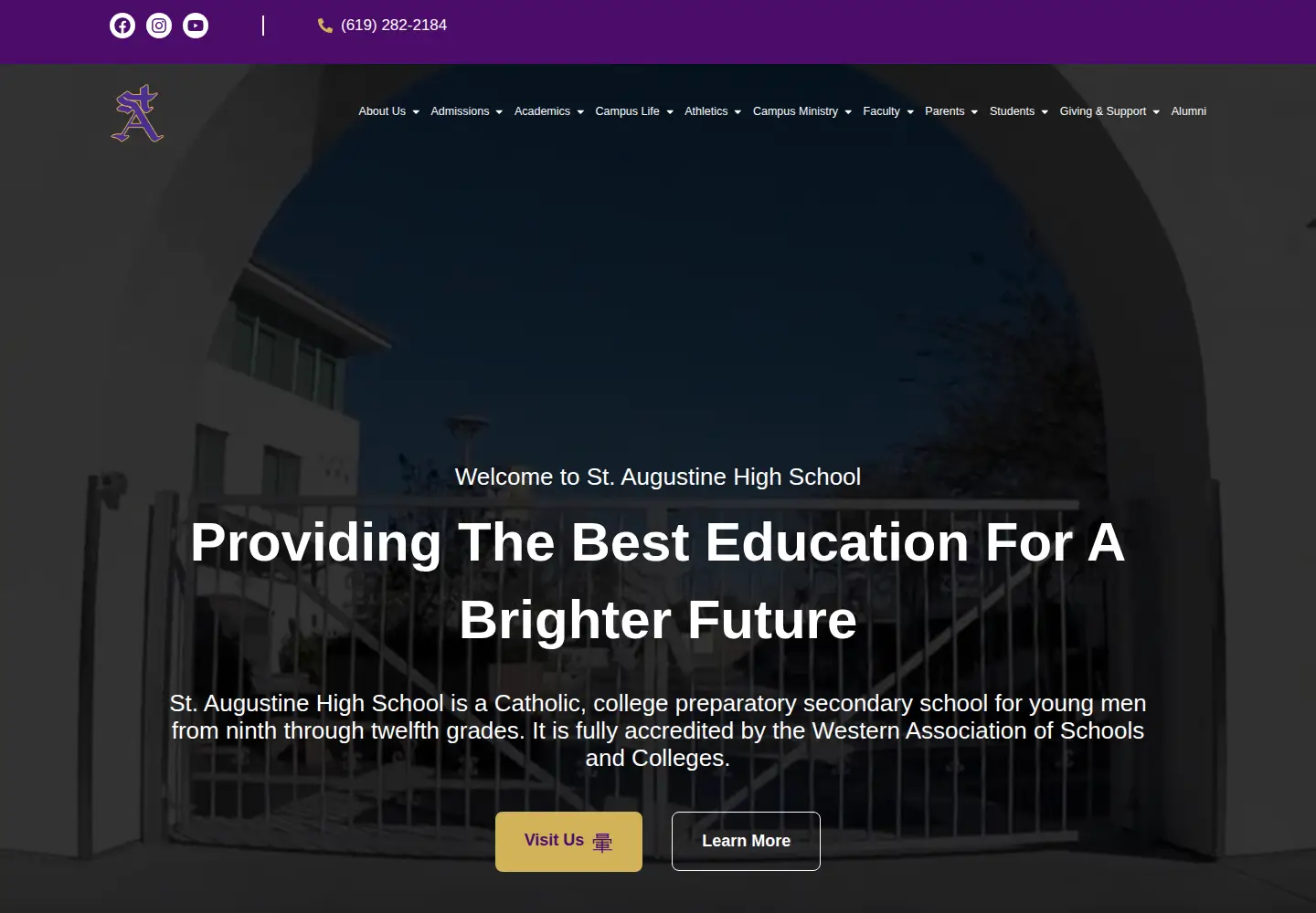 Captured homepage of sahs.org in the current scan