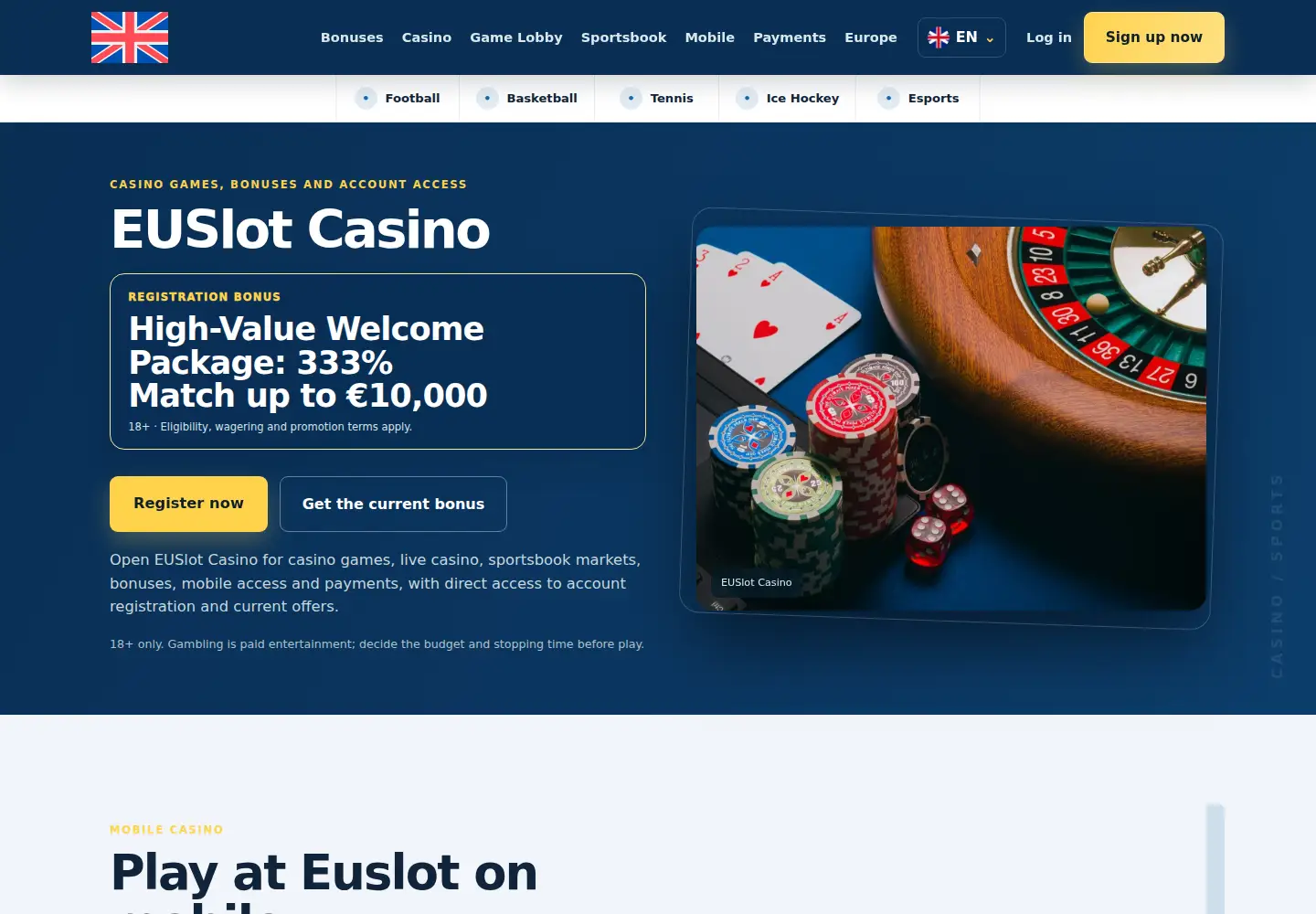 Screenshot of euslot.eu