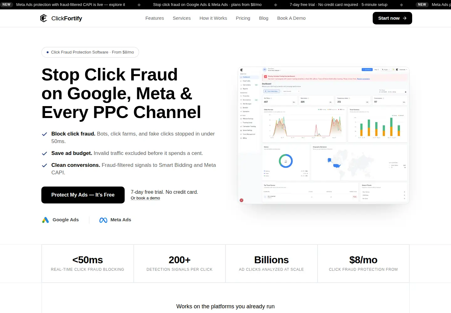 Screenshot of clickfortify.com
