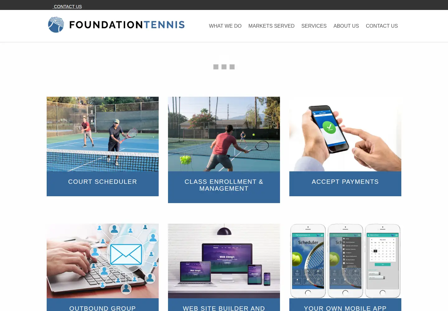 Captured homepage of foundationtennis.com in the current scan