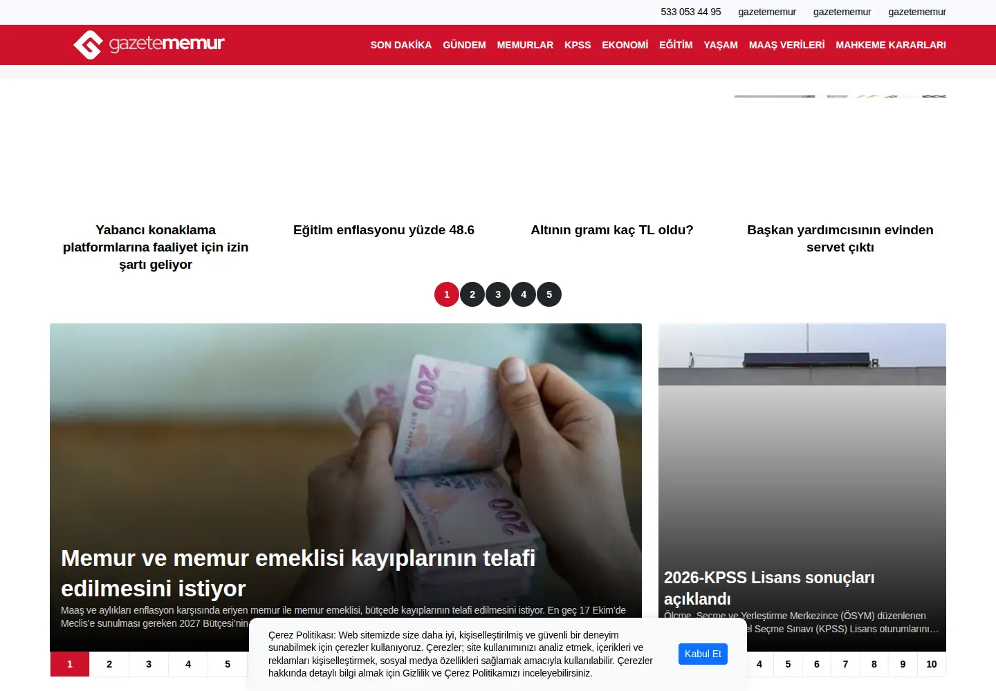 Screenshot of gazetememur.com