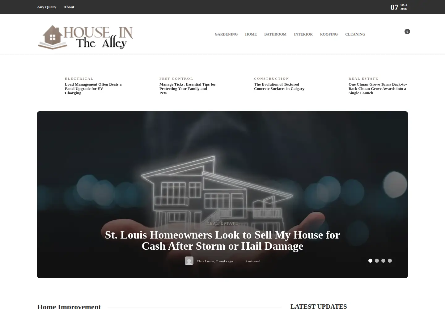 Captured homepage of houseinthealley.com in the current scan