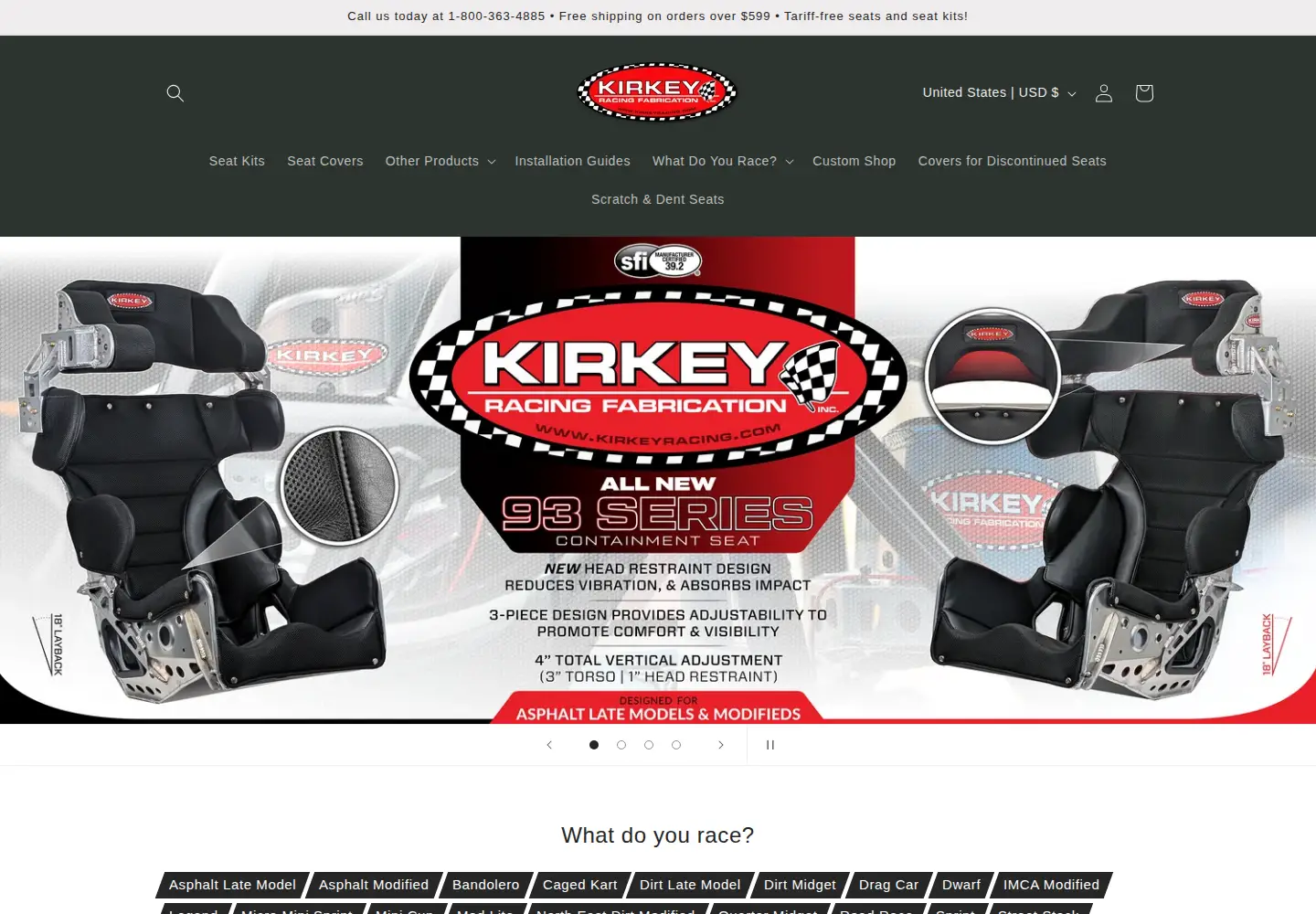 Screenshot of kirkeyracing.com