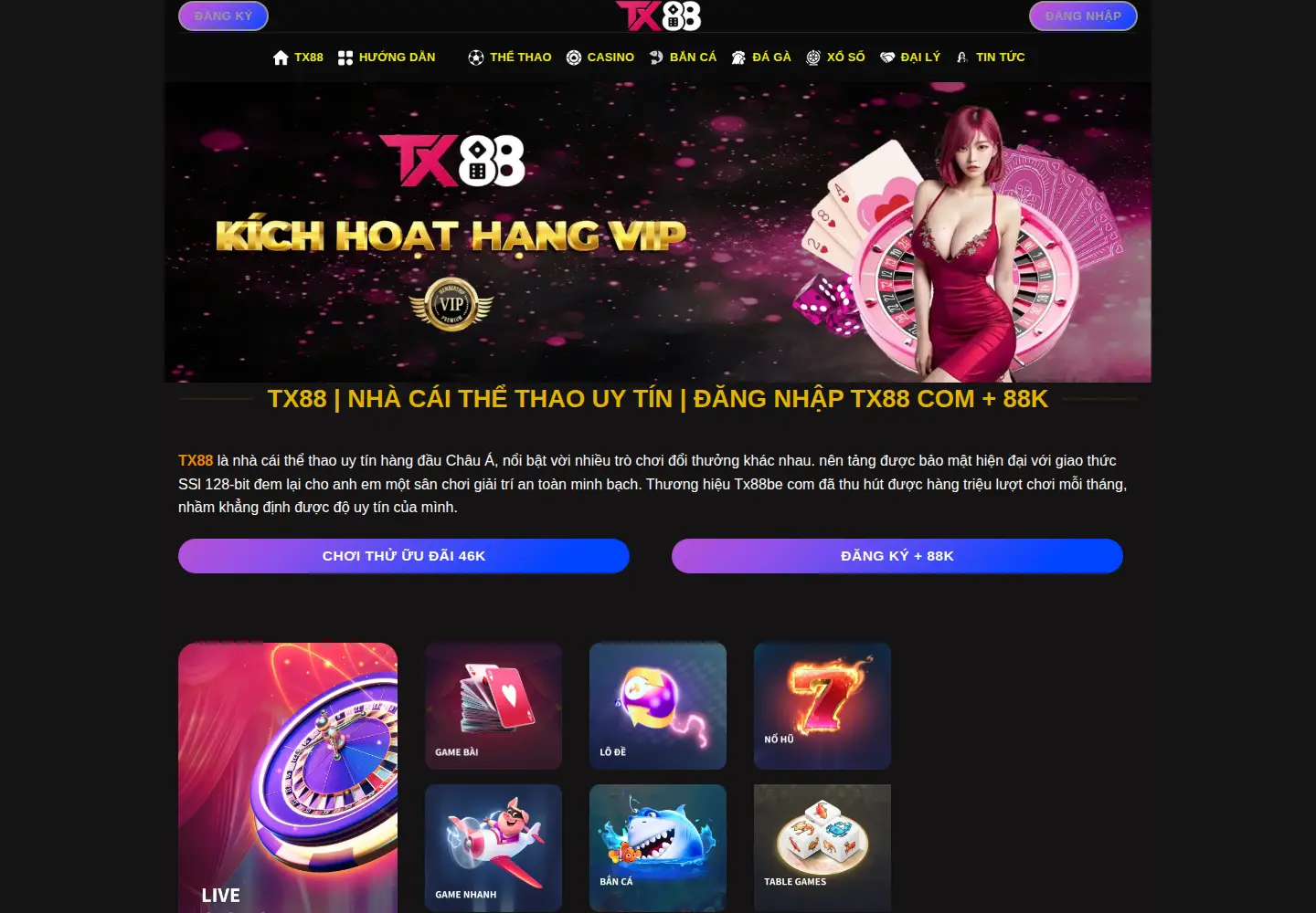 Captured homepage of tx88be.com in the current scan