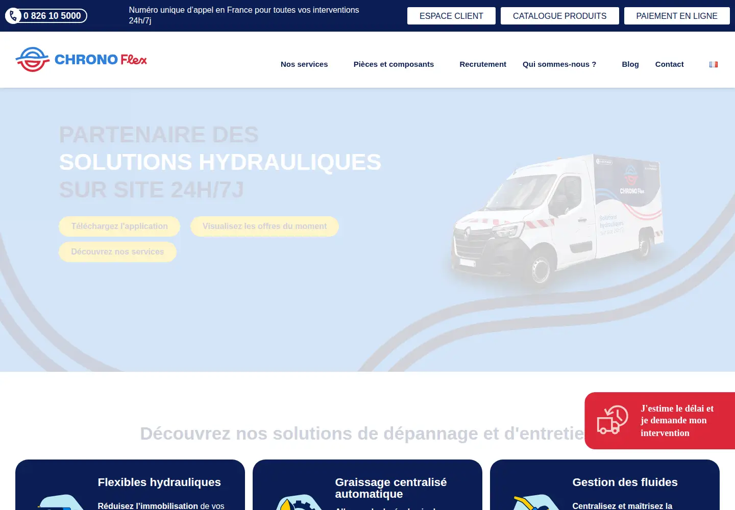 Captured homepage of chronoflex.fr in the current scan