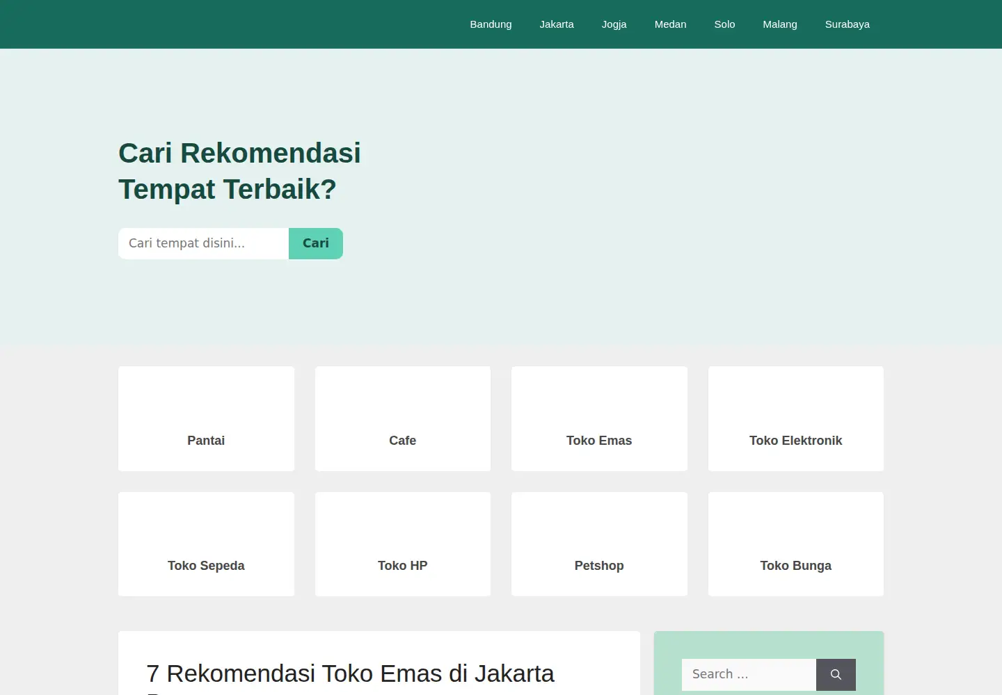 Screenshot of tempat.info