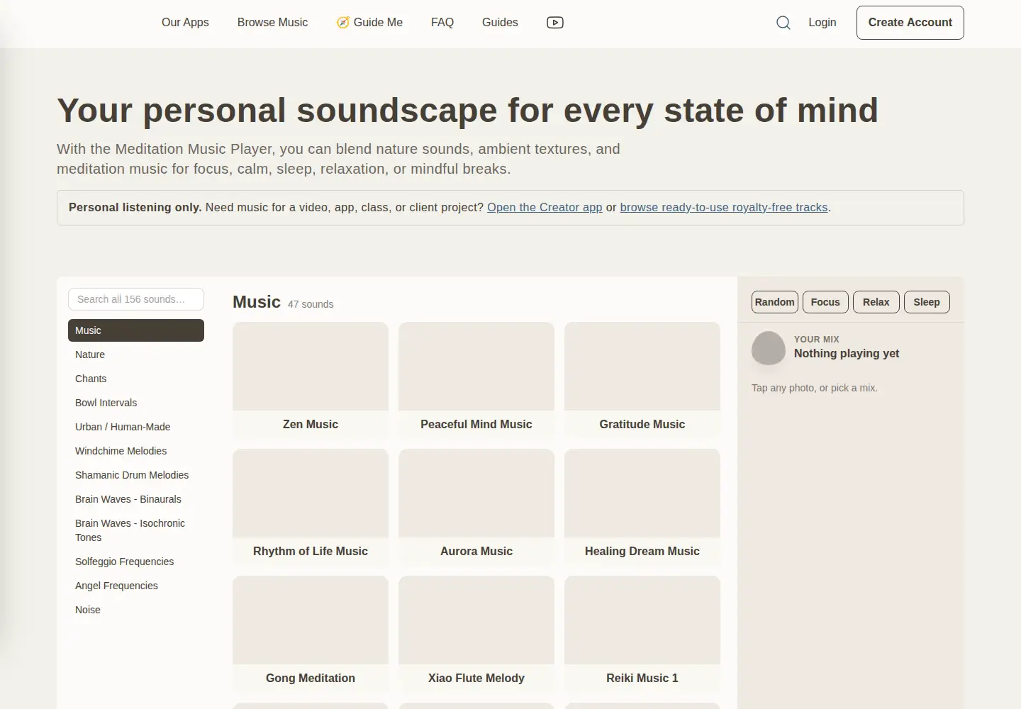 Screenshot of zenmix.io