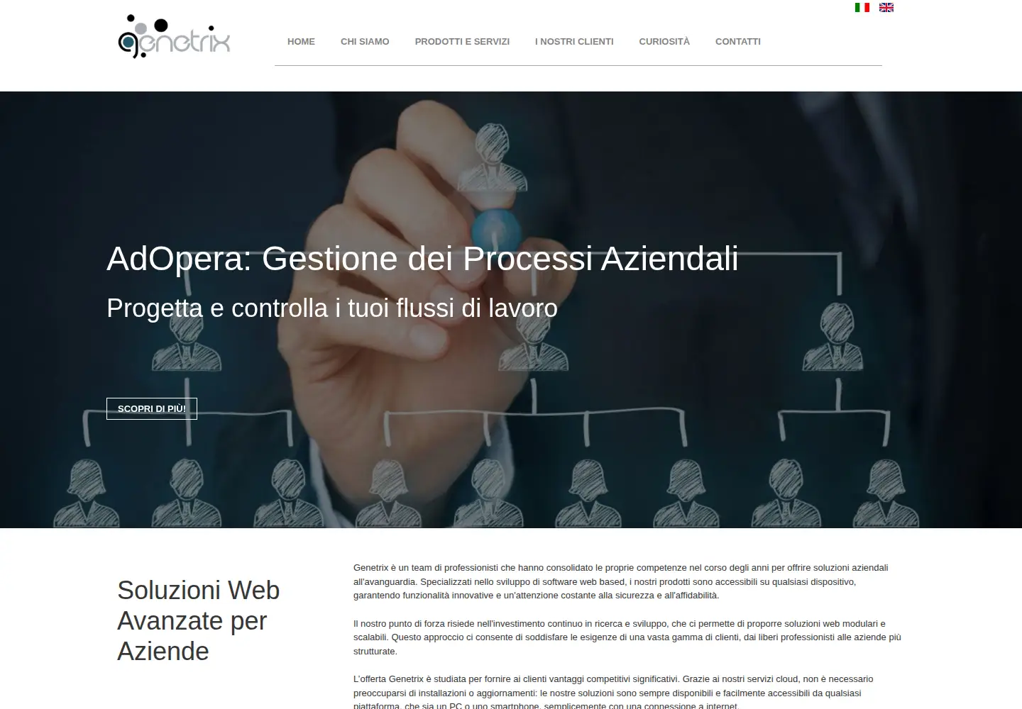 Captured homepage of genetrix.it in the current scan